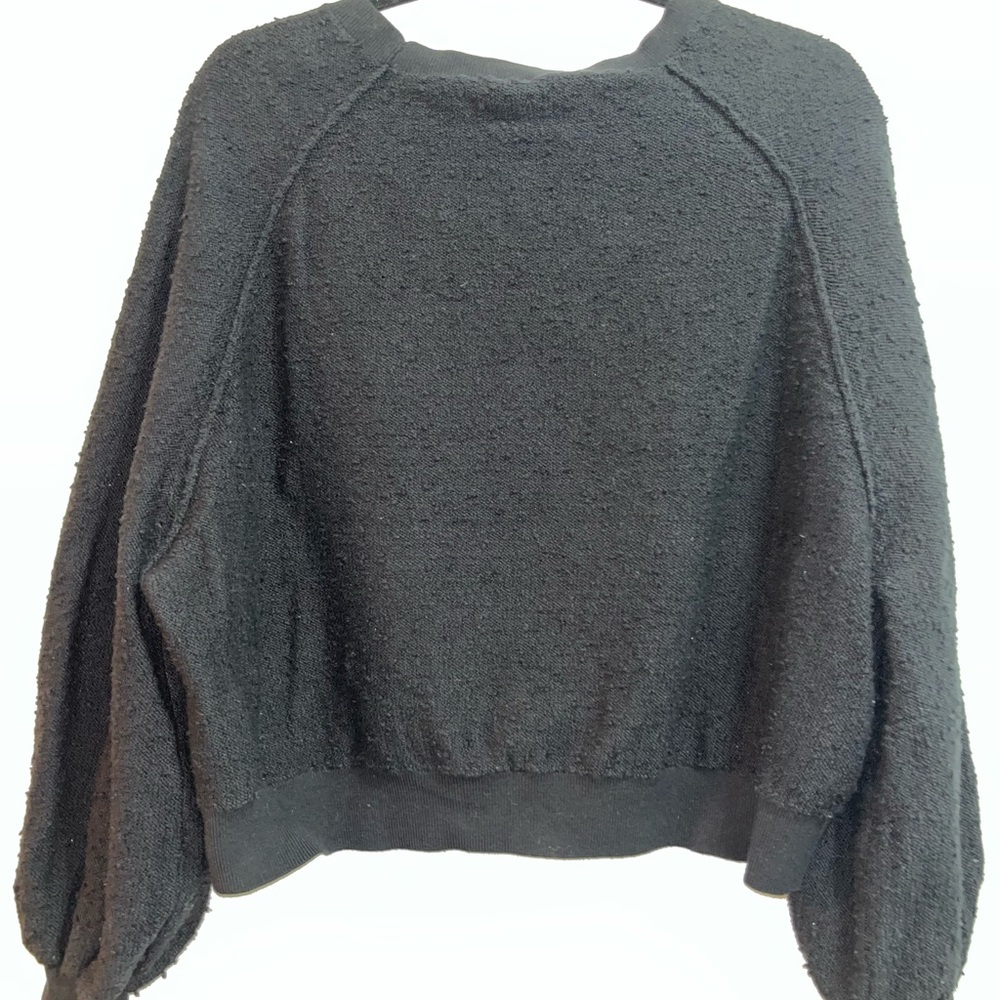 Free People Black Textured Crew Neck Sweater - Picture 3 of 3